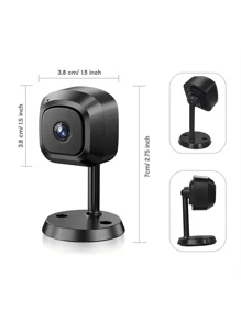 1PC 5MP 室内监视器，WiFi 摄像头，室内高清摄像头，红外夜视功能，家庭宠物监视器，人体检测和记录功能，便携时尚相机 - 黑色 - 查看 9