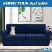 Local Delivery- 2025 New 2 Pieces Chair Covers With Arms Super Stretch Chair Slipcover For Living Room Pet Dog Universal Slip Cover Anti Slip Armchair Furniture Protector (Light Gray), 31"-46"(1 Cushion) - Pea Green - 查看 5