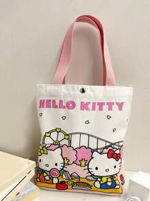 Sanrio 1 Stück Sanrio Hello Kitty süß Kawaii Aufbewahrungskorb, reizvoller Make-up Organizer, Schlafzimmer Dekoration, Geburtstagsgeschenk, Abschlussgeschenk, Pink - Hello Kitty bezaubernder großer Rollaufbewahrungskorb - multifunktionale Stoff Schreibtisch Organizer Box, klassisches Design, geeignet für Zuhause, Büro, Spielsachen und Zubehör