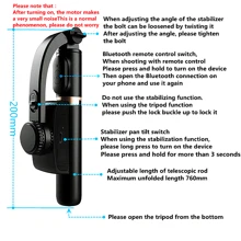FANGTUOSI Q08 Mobile Video Stabilizer Bluetooth Selfie Stick Tripod Gimbal Stabilizer For Smartphone Live Anti Shake Vertical Shooting Bracket The Product Uses A Video Link.