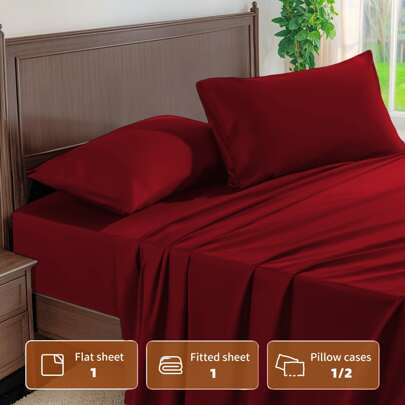 Completo Letto In Microfibra (3/4 Pezzi), Disponibile Nelle Misure 90*200 Cm (Letto Singolo), 120*200 Cm (Letto Matrimoniale) E 180*200 Cm (King Size), Morbido E Confortevole, Ideale Per Famiglie, Studenti E Viaggiatori, Versatile Per L'Uso In Camere Da Letto, Hotel E Residenze Studentesche, Migliora Il Comfort Del Sonno E L'Atmosfera Abitativa.