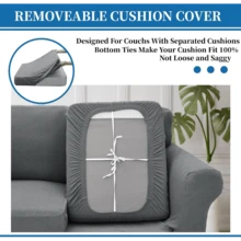 Local Delivery- 2025 New 2 Pieces Chair Covers With Arms Super Stretch Chair Slipcover For Living Room Pet Dog Universal Slip Cover Anti Slip Armchair Furniture Protector (Light Gray), 31"-46"(1 Cushion) - 藏蓝色 - 查看 4