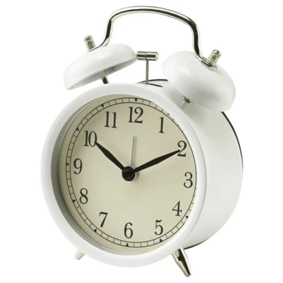 IKEA Alarm Clock DEKAD Silent Simple Retro Classic Creative Luminous 10cm Small Bedroom Bedside Table Clock White Home Decor Back To School Room Decor School Supplies