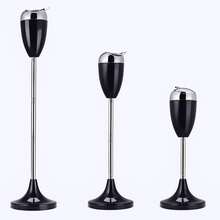 Little Glass Floor Ashtray With Lid Stainless Steel Telescopic 3 Heights Support - màu đen - Xem 11