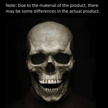 1pc Horror Skull Mask, Realistic Skeleton Mask Headwear, Trick Or Treat Decoration Mask, Movable Jaw Skeleton Mask Costume - Multicolor - View 8