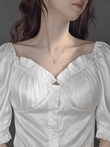 1pc Delicate Sunflower Pendant Necklace, Lightweight Luxurious Dainty Starburst Design Choker, Elegant For Girls