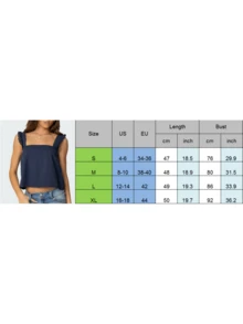 Women Y2K Ruffled Straps Flowy Tank Tops Flying Sleeve Square Neck Loose Fit Babydoll Camisole Crop Tops Summer Backless Vests Shirts Cute Going Out Tops Casual Streetwear - 藏蓝色 - 查看 6
