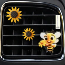 5pcs/6pcs Sunflower Vent Clip, Car Accessories, Suitable For Men & Women, Car Air Vent Outlet Decorations - Multicolor - View 14