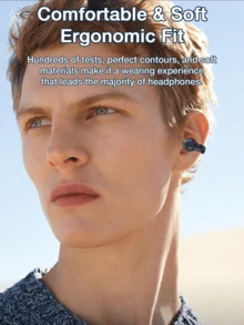 GENAI 无线耳塞小型夹式耳机开放式耳塞，空气传导，大屏幕 LED 数字显示，内置麦克风的高保真立体声，适用于运动跑步骑行锻炼