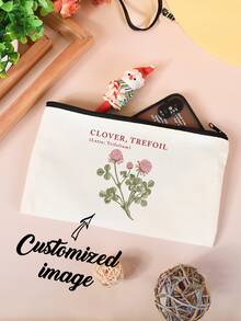 1 件定制个性化帆布化妆包、旅行洗漱用品收纳包、定制文字和图像帆布包、女士化妆包、化妆包、铅笔包、优质拉链化妆包、新娘礼品包、派对礼物、学校礼品包、节日礼物、送给爸爸、妈妈、朋友、同学、儿子、女儿、情侣的礼物，适合日常、户外、旅行、卧室、浴室使用 - 彩色 - 查看 1