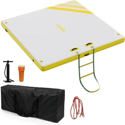 CuisinSmart Inflatable Floating Dock Air Dock Platform 6ft/8ft Non-Slip Inflatable Water Mat Floating Island Raft For Lake Pool Beach Ocean