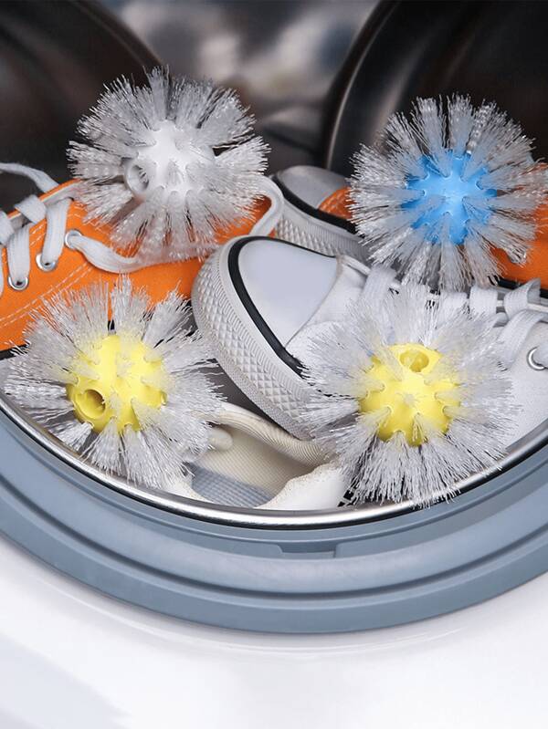 3pcs/5pcs/10pcs Magic Reusable Laundry Ball - Anti-Tie A Knot & Stain Removal, Washing Machine Compatible, Durable Plastic-All-In-One Laundry Powerhouse - Multifunction Laundry Ball, Stain Removal & Anti-Tie A Knot, Dual-Use For Shoes & Clothes, Laundry Machine Cleaning Brush