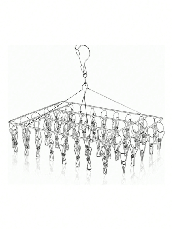 1 Pieza 40 o 50 Clip Perchero Portátil de Metal con Clips y Ganchos Giratorios de 360° para Secar Ropa, Toallas, Ropa de Bebé, Bufandas, Corbatas - Decoración del Hogar, Dormitorio, Otoño, Calcetines y Guantes, Perchero de Exterior a Prueba de Viento con Ganchos Multifuncionales a Prueba de Viento (40 o 50 Clip Perchero)