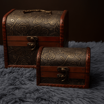 Kit 2 Baus Porta Treco Guarda Caixa Organizadora