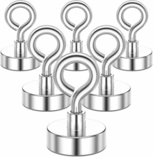 6 Pack Magnetic Hooks For Hanging, Sheep Eye Magnetic Hooks For Cruise Cabins, Grill, Home, Camping Accessories (28 Lbs)