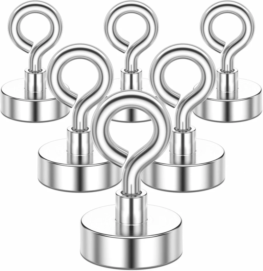 6 Pack Magnetic Hooks For Hanging, Sheep Eye Magnetic Hooks For Cruise Cabins, Grill, Home, Camping Accessories (28 Lbs)