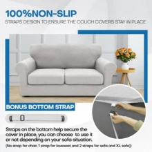 Local Delivery- 2025 New 2 Pieces Chair Covers With Arms Super Stretch Chair Slipcover For Living Room Pet Dog Universal Slip Cover Anti Slip Armchair Furniture Protector (Light Gray), 31"-46"(1 Cushion) - 黑色 - 查看 3