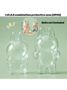 1PC Acrylic Standing Display Case For Labubu 2025 - Dustproof Protective Cover For The Monsters Doll Collectibles, Clear Pendant Holder, Excludes Dolls - Single Pack