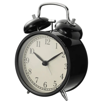 IKEA Alarm Clock DEKAD Silent Simple Retro Classic Creative Luminous 10cm Small Bedroom Bedside Table Clock Black Home Decor Back To School Room Decor School Supplies