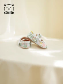 RABEISIR Scarpe Mary Jane da passeggio per neonata con fiori, minimaliste e alla moda, per interni/cerimonie, adatte per tutte le stagioni