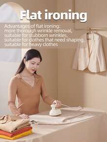 OBOVAY 1 Dampfbügeleisen, Hängebügeleisen, Elektrischer Bügeleisen, 2-in-1 tragbares Mini-Dampfbügeleisen, 1000W Hochleistung, entfernt Falten in Stoffen schnell, unterstützt Trocken- und Nassbügeln, Flachaufhängungs-Bügeln, 180° klappbarer Griff, 100ml Wassertankkapazität, 15 Sekunden schnelles Vorheizen, Ein-Klick-Dampfausstoß, geeignet für Zuhause und unterwegs - EU E-Typ Stecker (220-240V) - Übersicht 4