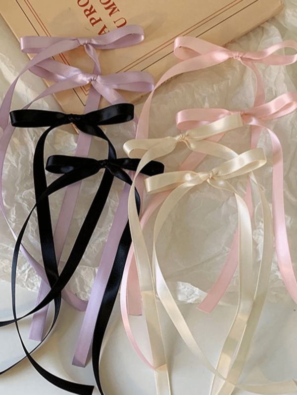 8 Pieces Of Women's Long Ribbon Bow Hairpins, Colorful, Fashionable, Elegant And Cute, Small And Portable, Fashionable Single Item Women's Hair Accessories, Best Gift, Simple And Elegant ,Flat Claw Clip, Claw Clips, Clips For Hair, Hair Slide, Hair Claws