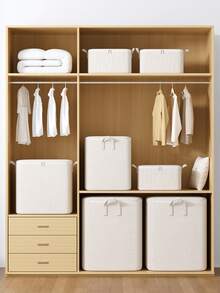 1 Túi đựng quần áo dung tích lớn màu be, Túi đựng đồ chơi, Túi đựng đồ gia dụng, Túi đựng đồ lặt vặt, Túi đóng gói di động, Túi đựng đồ trên tủ, Túi đựng đồ tủ quần áo, Túi đựng đồ giường, Túi đựng quần áo theo mùa Thích hợp để cất giữ trong phòng ngủ, phòng khách, cất giữ trong nhà - Màu be - Xem 2