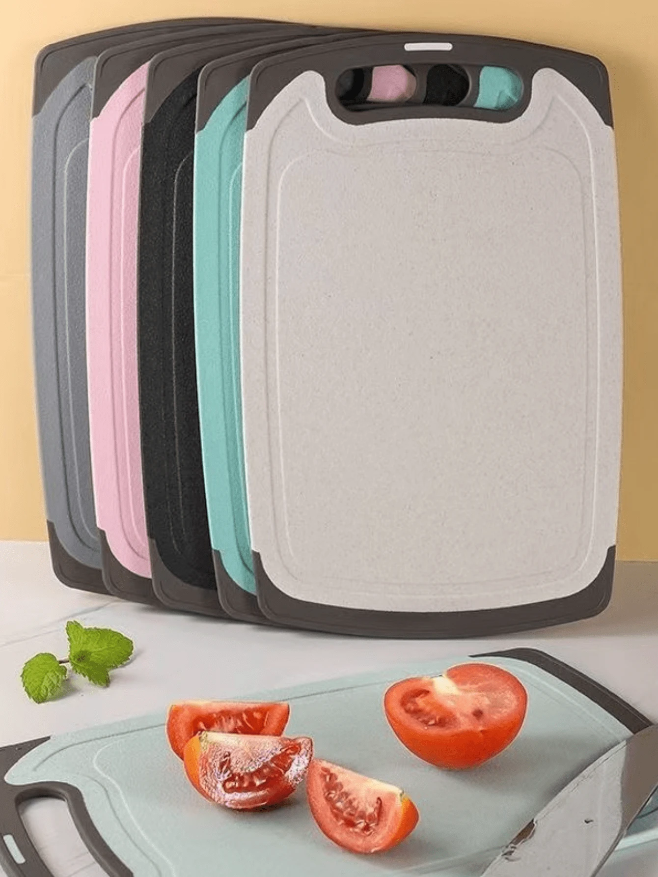 1 片双面砧板 抗菌防霉 家用辅助食品砧板 水果砧板 粘性厨房砧板 刀板 烹饪用具