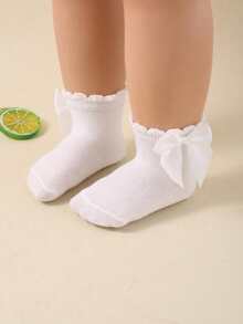 20 /12Pairs Baby Girl Socks - Girls' Socks With Bowknot Lace Decor - Skin-Friendly Soft Comfortable Princess Socks - Perfect For Daily Wear/Festival Gifts/Travel