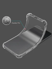 1pc Transparent Anti-Fall Protective Case, Compatible With Samsung/Apple//Redmi/OPPO Phones, Transparent Anti-Drop Phone Case, Phone Protective Cover, Simple Phone Case, Solid Color Phone Case, TPU Anti-Drop Phone Case (Military-Grade Anti-Drop)