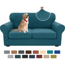 Local Delivery- 2025 New 2 Pieces Chair Covers With Arms Super Stretch Chair Slipcover For Living Room Pet Dog Universal Slip Cover Anti Slip Armchair Furniture Protector (Light Gray), 31"-46"(1 Cushion) - 藕粉色 - 查看 7
