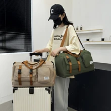 Outdoor Sports Fitness Bag, Men And Women Training Swimming Bag, Dry And Wet Separation, Short Trip, Fashionable Travel Bag, Shoe Compartment - 卡其色 - 查看 3