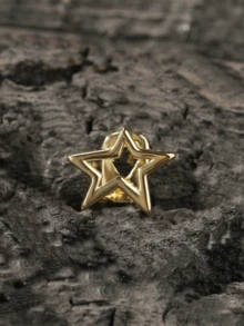 1 件空心五角星牙套，简约嘻哈风格金牙套，适合男女日常佩戴和万圣节礼物 - 彩色 - 查看 5