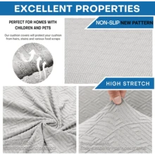 Local Delivery- 2025 New 2 Pieces Chair Covers With Arms Super Stretch Chair Slipcover For Living Room Pet Dog Universal Slip Cover Anti Slip Armchair Furniture Protector (Light Gray), 31"-46"(1 Cushion) - 棕色 - 查看 10