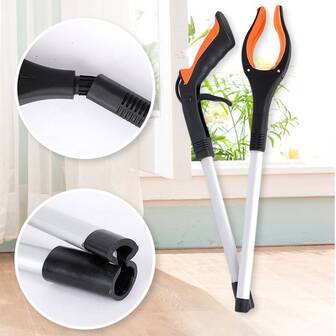 1 Piece Foldable Garbage Picker With 360° Swivel Clip, Pipe Garbage Pickup Tool, Household Gadgets, Cleaning Supplies