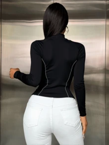 Chamarra Deportiva Reflectante Para Mujer - Negro - Ver 6