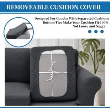 Local Delivery- 2025 New 2 Pieces Chair Covers With Arms Super Stretch Chair Slipcover For Living Room Pet Dog Universal Slip Cover Anti Slip Armchair Furniture Protector (Light Gray), 31"-46"(1 Cushion) - Dark Gray - 查看 5