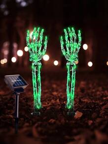 1PC Halloween Skeleton Hand Ground Insert Light A Pair Solar Powered Battery Box Powered LED Lighting 40 Super Bright Beads Suitable Height Outdoor Decoration Lawn Layout Multi Color Lighting Green Purple Yellow Etc Terror Atmosphere Creation Festival Decoration Courtyard Decor Waterproof Design Creative Shape Night Lighting Party Arrangement Halloween Decor Light Home Decor Party Decor Halloween Decoration Room Deocr Halloween Garden Decor For Gift Fairy