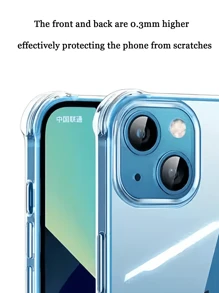 1pc Transparent Anti-Fall Protective Case, Compatible With Samsung/Apple//Redmi/OPPO Phones, Transparent Anti-Drop Phone Case, Phone Protective Cover, Simple Phone Case, Solid Color Phone Case, TPU Anti-Drop Phone Case (Military-Grade Anti-Drop)