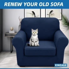 Local Delivery- 2025 New 2 Pieces Chair Covers With Arms Super Stretch Chair Slipcover For Living Room Pet Dog Universal Slip Cover Anti Slip Armchair Furniture Protector (Light Gray), 31"-46"(1 Cushion) - Coffee - 查看 9