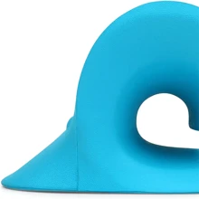 One Piece Neck And Shoulder Relaxer, Cervical Traction Device, Cervical Traction Pillow For Muscle Relaxation, Medium Hardness, Non-Woven Material, EVA Foam With Bamboo Fiber Cover (Blue)