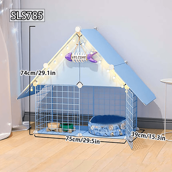Cat Cage Cat Villa , Indoor Cat House With Litter Box, Large Space Cat Play House For Small Cats