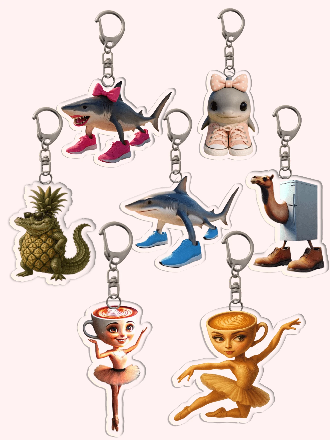 1pc Acrylic Creative Italian Silly Cartoon Animal Brainrot Cat Meme ...