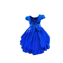 CHILDREN'S PARTY DRESS FOR GIRLS, SHORT - azul real - Ver 2