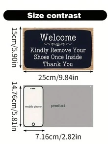 1 bucată panou de semne de bun venit din lemn, cu informații politicoase pentru îndepărtarea pantofilor pentru intrarea în casă, decor pentru agățat în interior, decor interior, decor de cameră, decor de perete