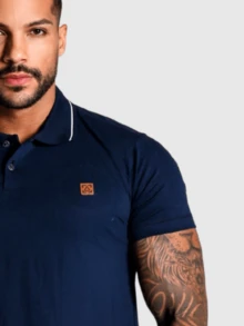 Kit Of 3 Men's Polo Shirts 100% Cotton With Modern Casual Style – From S To G3 - White + Blue + Black - View 5