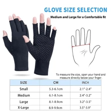 Guantes de compresión de medio dedo - Agarre antideslizante, transpirable para escribir y hacer deportes, soporte para la mano - Guantes sin dedos para la palma