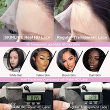 WOWANGEL 6x6 True HD Lace Closure Brazilian Human Hair Straight Hair Invisible Melt Skins Pre Plucked Real HD Lace Frontal Closure Only Virgin Hair For Women