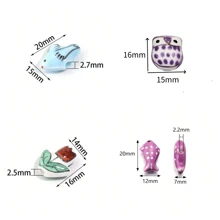 10 piezas/Paquete Cuentas de cerámica con mariposa pintada a mano, cuentas sueltas de varios estilos 17x13mm, elegante casual y adorable estilo infantil, colorido verano hecho a mano DIY para elaborar pulseras, collares, joyas, colgantes y accesorios