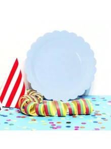 10pcs/20pcs/40pcs/Set,Light Blue Paper Plates 9Inch 7 Inch BabyBlue Scalloped Plates Disposable Dinner Plates For Wedding Shower Birthday Party Dessert Plates